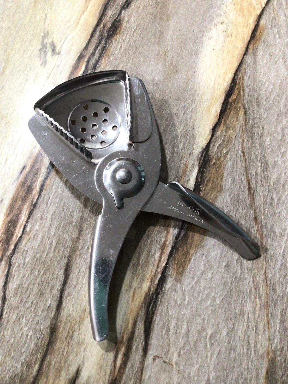 Vintage Bi-Cor Stainless Steel Lemon Lime Squeezer Juicer USA 1960s